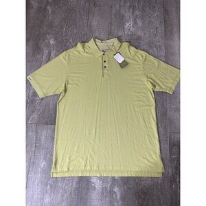 NWT TEHAMA Green Men's Polo Shirt Big & Tall Size 3X Mmade in Peru Cotton/Bamboo